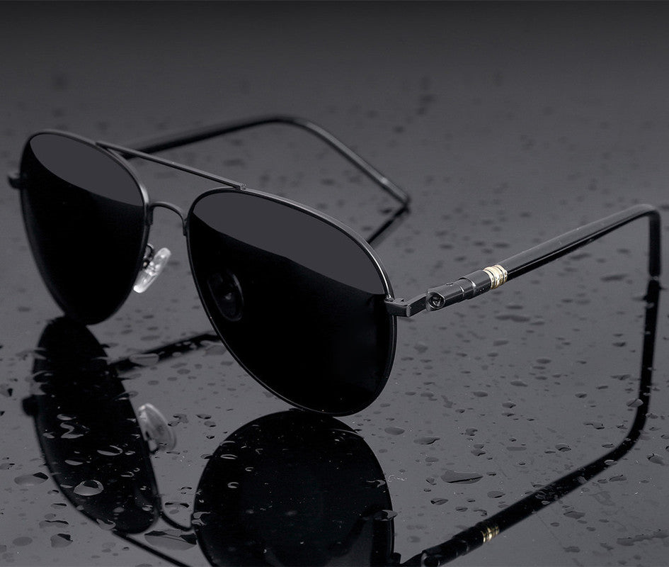 Metail Frame Quality Oversized Spring Leg Alloy Men Sunglasses Polarized Brand Design Pilot Male Sun Glasses Driving