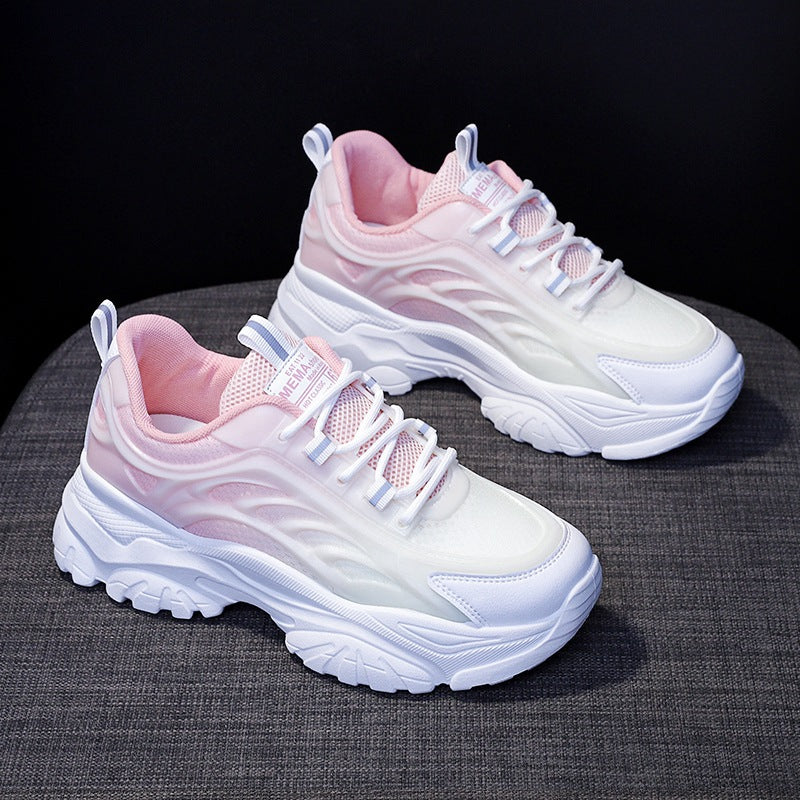 Spring and Autumn Thick Bottom White Versatile Sports and Leisure Women's Shoes Summer Edition