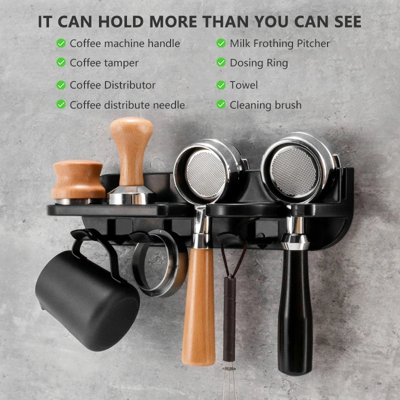 Coffee Machine Handle Cloth Powderer Finishing Wall Rack Without Punching Holes