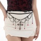 Dark Wind Cross Iron Chain Waist Chain Multi layer Versatile Tassel Crystal Body Chain Female