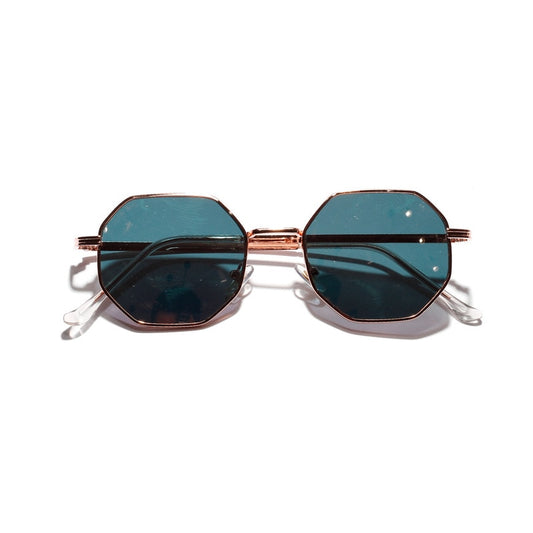 Square Sunglasses New Ladies Retro Classic Fishing glasses Men women Luxury polygon Metal frame Gold Green Eyewear UV400