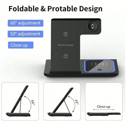 Wireless Charger 3in1 Fast Charger Dock For Watch Air Pods 16 15 14