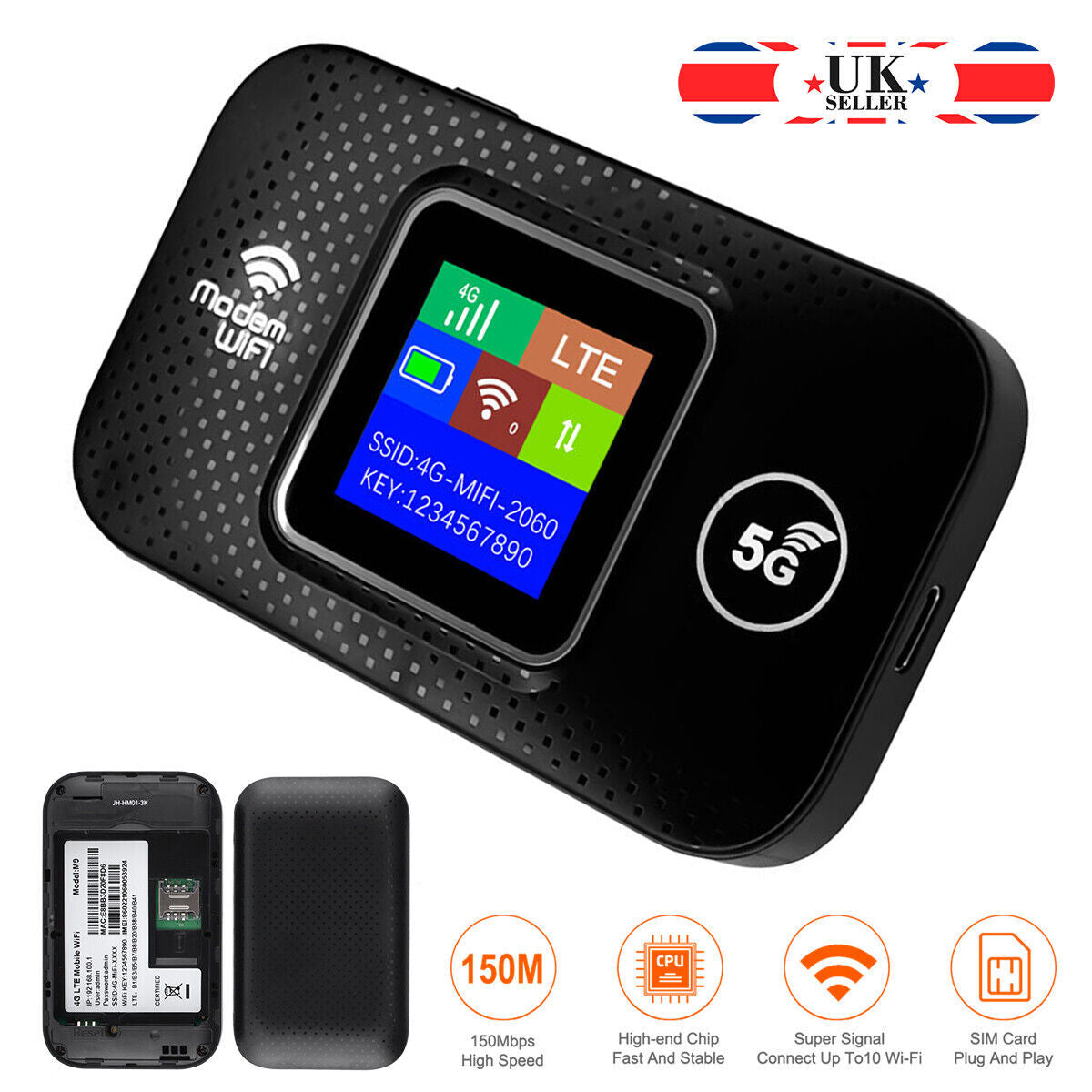 Unlocked 4G LTE LCD Portable Mobile Broadband Wireless WiFi Router MiFi Hotspot