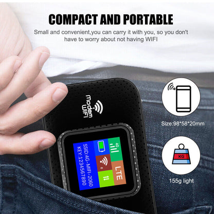 Unlocked 4G LTE LCD Portable Mobile Broadband Wireless WiFi Router MiFi Hotspot