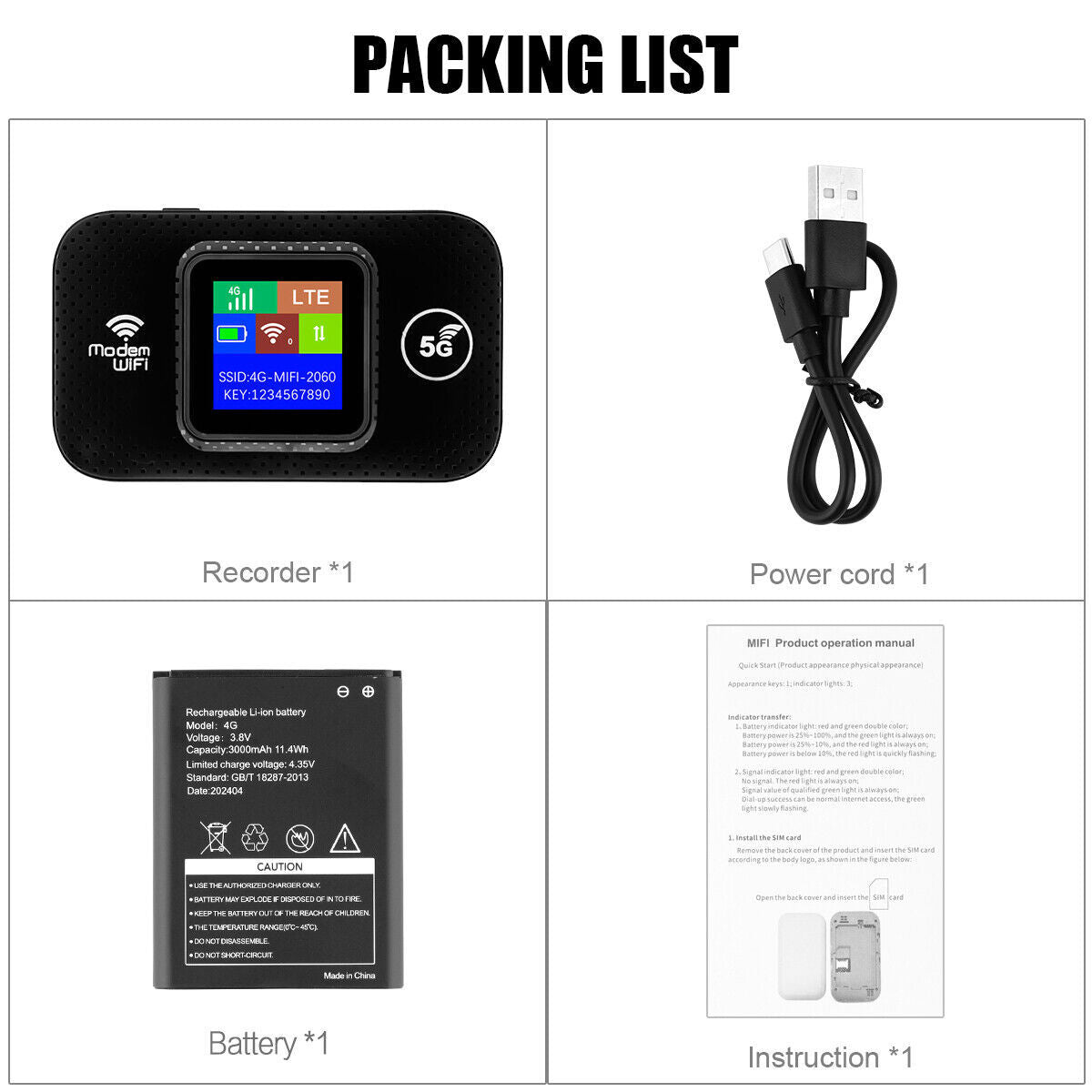 Unlocked 4G LTE LCD Portable Mobile Broadband Wireless WiFi Router MiFi Hotspot