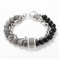 Fashion Punk Style Frosted Stone Chain Combination Geometric Men's Bracelet Bracelet Accessories