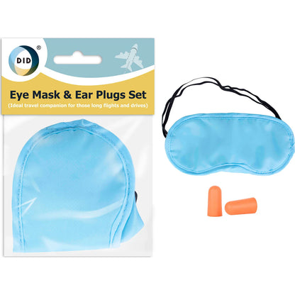 Travel Eye Mask & Ear Plugs Set – Lightweight Sleep Mask with Soft Foam Earplugs for Flights, Holidays, Home, Hotels & Travel