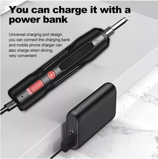 Mini Cordless Electric Screwdriver Drll RechargeableUSB Charging Power Tool