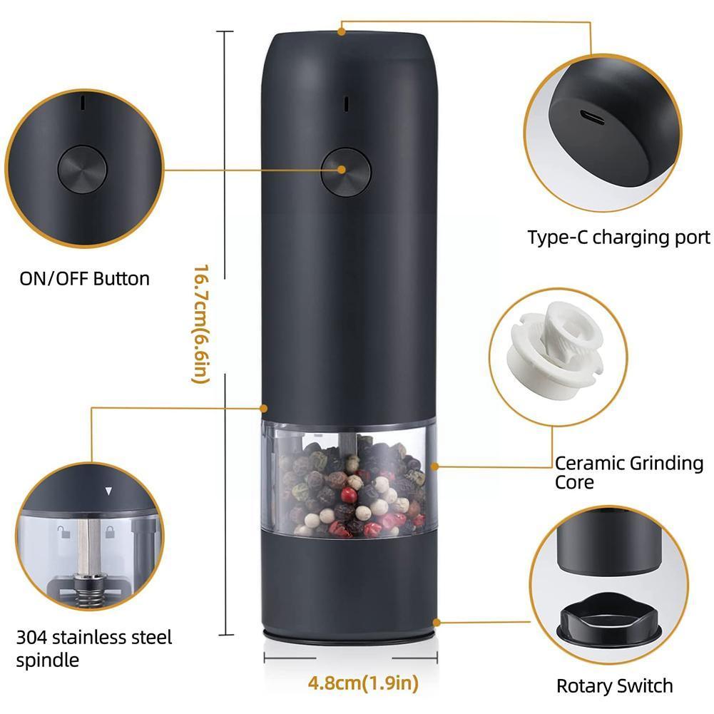 Kitchen Pepper Grinder Electric Thick And Fine Seasoning Bottle Seasoning Bottle Manual Sea Salt Pepper Grinder Grinding Bottle