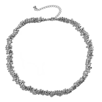 European and American hip-hop niche alien bead necklace, men's fashion cross pendant, collarbone chain, men's accessories