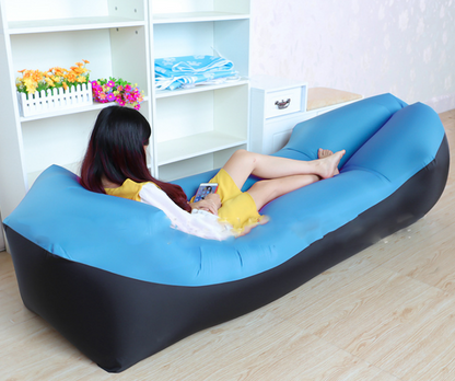 Hamaca Inflatable Lounger Portable Air Sofa Beach Hammock Nylon Banana Air Sleeping Lazy Bag Lazybag Pillow for Camping