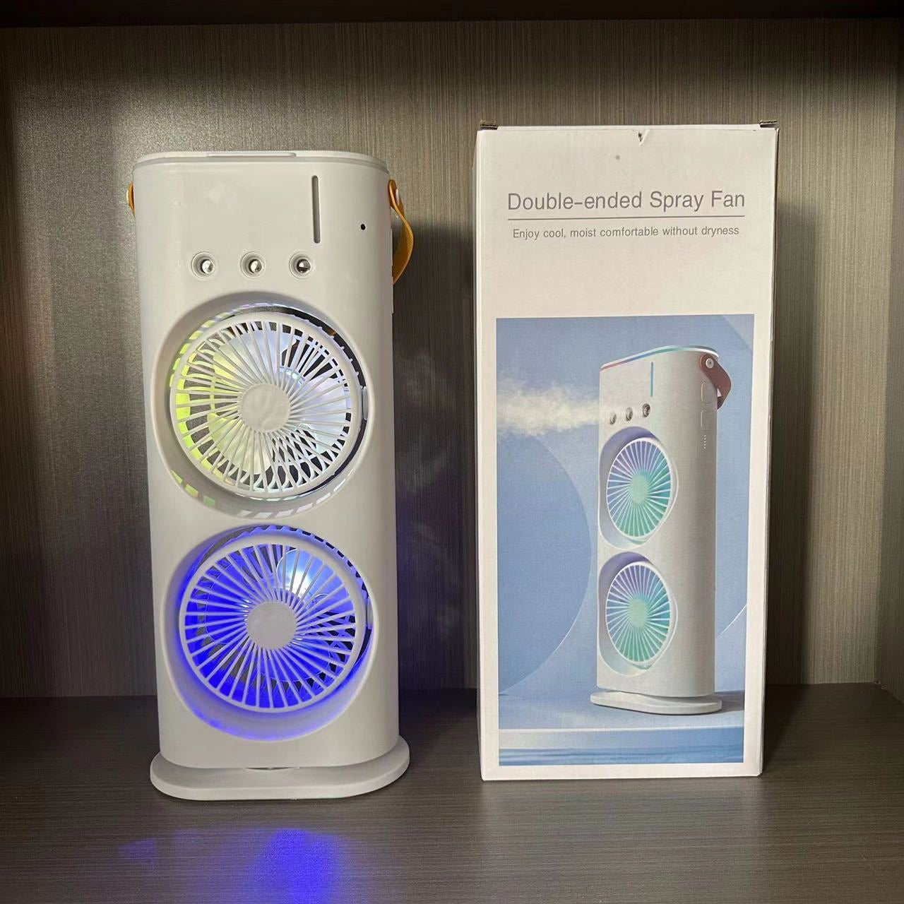 Double head spray fan USB office home dormitory desktop fan can shake the head mini fan