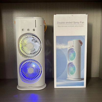 Double head spray fan USB office home dormitory desktop fan can shake the head mini fan