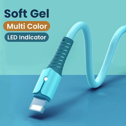 Liquid data cable with light, suitable for Apple Android TypeC fast charging cable, USB phone silicone charging cable