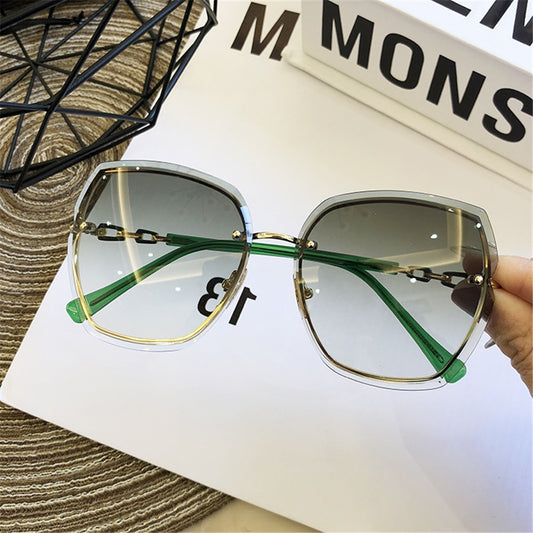 Women's Men Rimless Square Polarized Sunglasses New Outdoor Cycling Sun Glasses Vintage Shades Female UV400 Eyewear Accessories