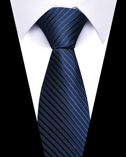 Men's 8cm Business Professional Striped Tie Wedding Suit Accessories Polyester Tie Men