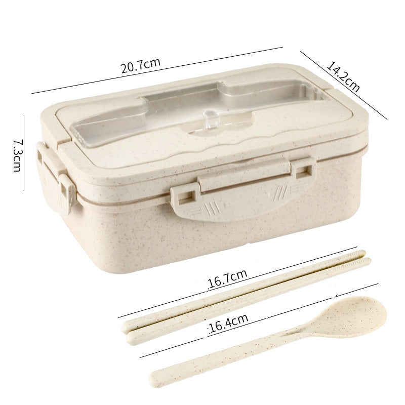 Portable lunch box for office workers students sealed microwaveable compartmentalized lunch box