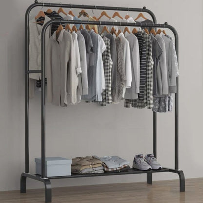Heavy Duty Double Clothes Rail Hanging Rack Garment Display Stand Shoes Storage
