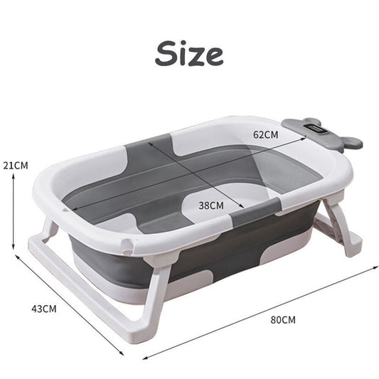 Baby Bath Tub Thermal Toddler Bathtub Portable Collapsible Shower With Cushion