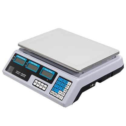 【Old code:42353336】ACS-30 40kg/5g Digital Price Computing Scale for Vegetable UK Plug Silver & White