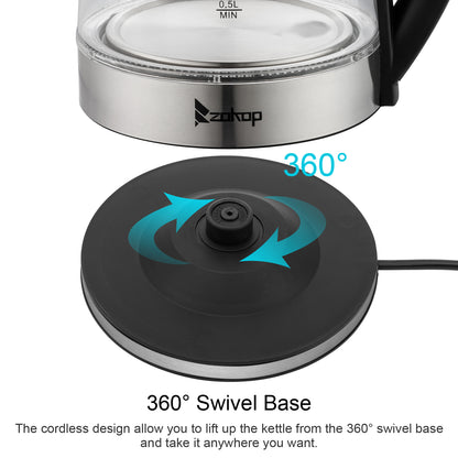 【Old Code：42128382】 HD-250 220V 2000W 2L Blue Glass Electric Kettle