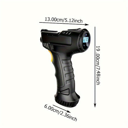 1PC 4000mAh 150PSI Inflator Pump - Portable Car Air Compressor Inflator Wireless and Wired Handheld Pump with LED Light -120W Black
