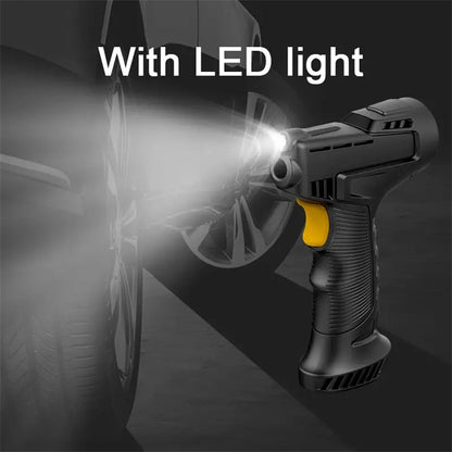 1PC 4000mAh 150PSI Inflator Pump - Portable Car Air Compressor Inflator Wireless and Wired Handheld Pump with LED Light -120W Black