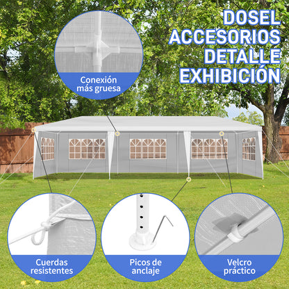 3*9m 5-Sided Iron PE Cloth Spiral Pipe Pergola
