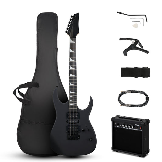 170 Model 39in Electric Guitar  HSH Pickups Black complete starter kit suit for Hard Rock