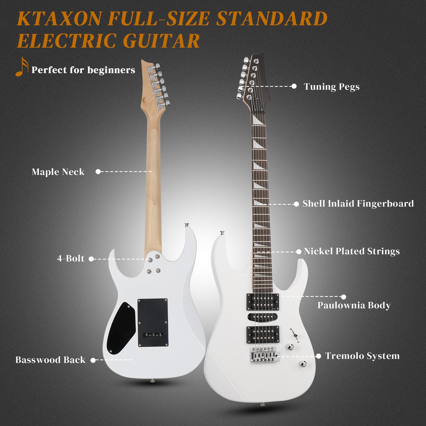 170 Model With 20W Electric Guitar Pickup Hsh Pickup Guitar  Stereo Bag Harness Picks Rocker Connector  Wrench Tool White