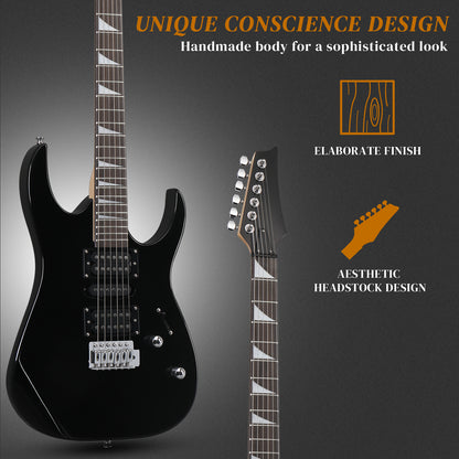 170 Model With 20W Electric Guitar Pickup Hsh Pickup Guitar Stereo Bag Harness  Picks Rocker Connector  Wrench Tool Black