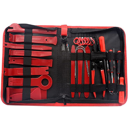 200PCS Trim Tool Auto Removal Kit, Trim Removal Kit for Car/Trim/Panel/Door/Audio/Auto Clip Pliers (Red)