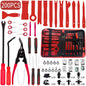 200PCS Trim Tool Auto Removal Kit, Trim Removal Kit for Car/Trim/Panel/Door/Audio/Auto Clip Pliers (Red)