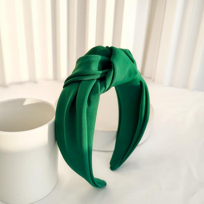 New Fashion Women Headband Adult Wide Side Solid Color Hairband Center Knot Turban Casual Hair Accessories Wholesale