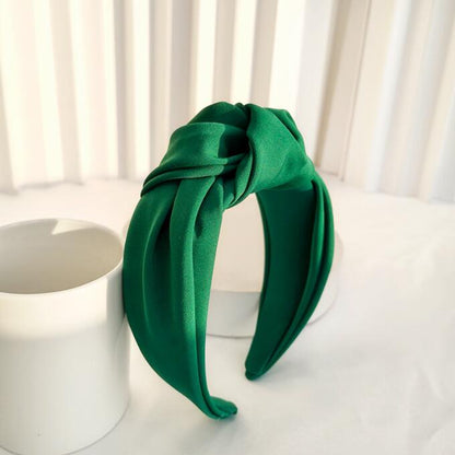 New Fashion Women Headband Adult Wide Side Solid Color Hairband Center Knot Turban Casual Hair Accessories Wholesale