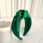 New Fashion Women Headband Adult Wide Side Solid Color Hairband Center Knot Turban Casual Hair Accessories Wholesale