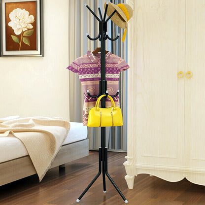 Coat Stand Coat  Hat   Jacket  Umbrella Floor Standing Rack Clothes Hanger Hooks UK
