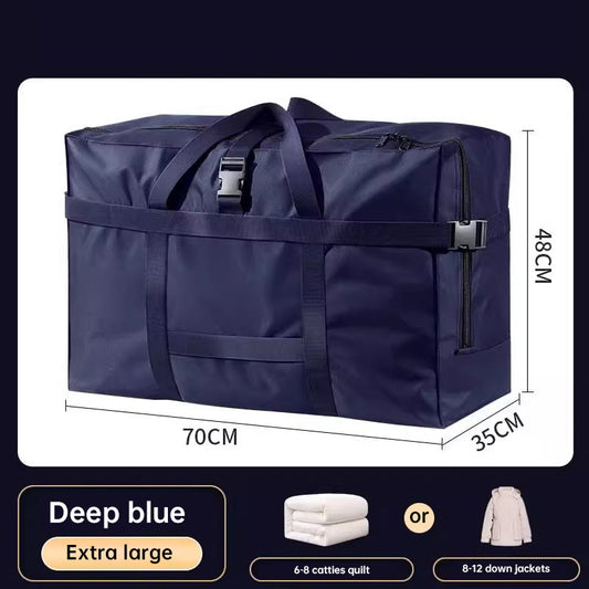 Oxford Fabric Storage Bag: Thick, Large-Capacity, Portable (Grid Pattern) – For Clothes, Blankets, Checked Luggage