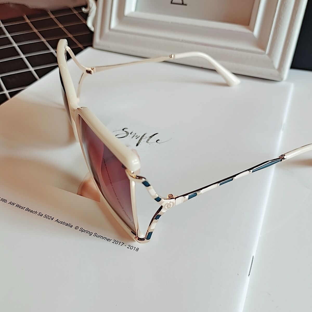Big Frame Snakeskin Pattern Bamboo Sunglasses Hollow Sunglasses Women's Polarized Glasses