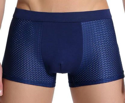 Men's ice silk flat corner pants with breathable mesh thin underwear and men's four corner underwear