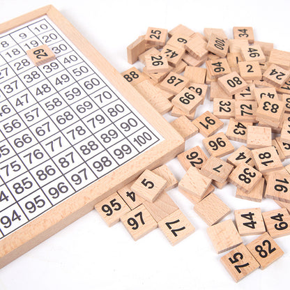Christmas toy gift Montessori math teaching aids 1-100 number continuous board sorting board wooden hundred number board children's early education puzzle toys