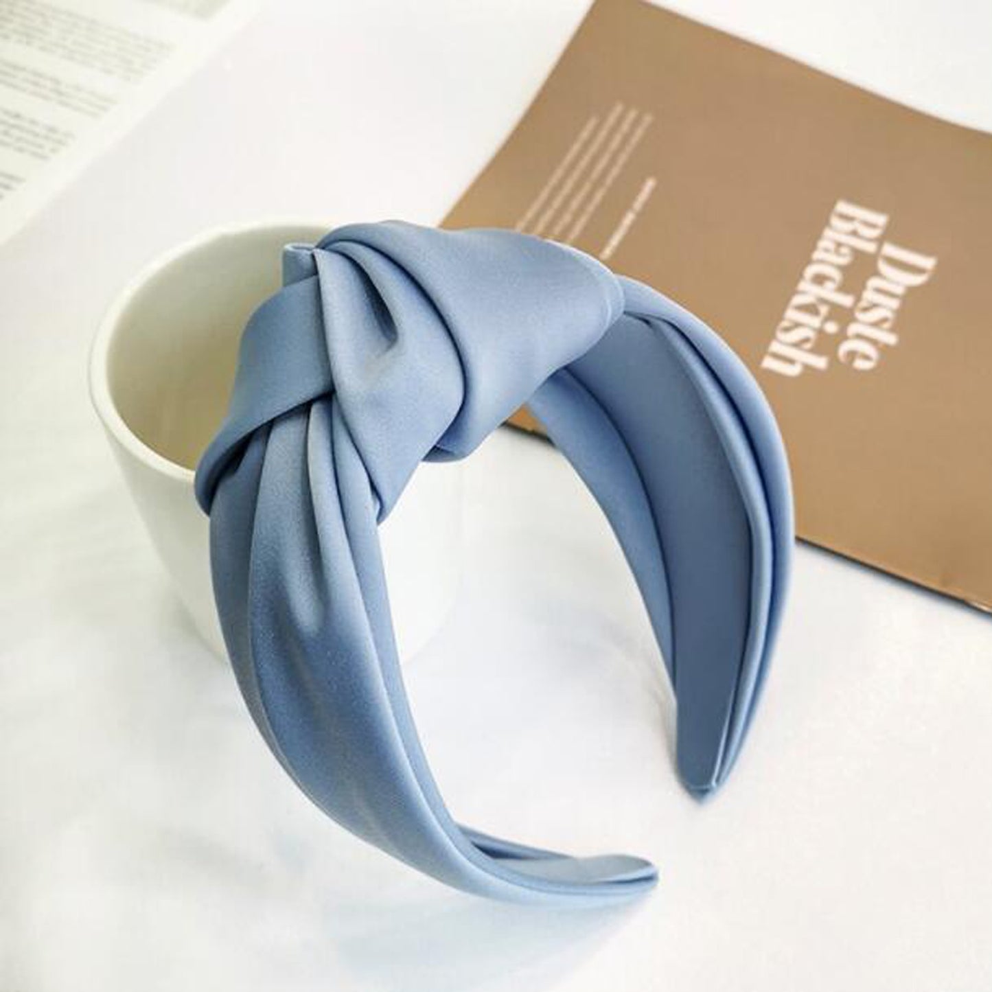 New Fashion Women Headband Adult Wide Side Solid Color Hairband Center Knot Turban Casual Hair Accessories Wholesale