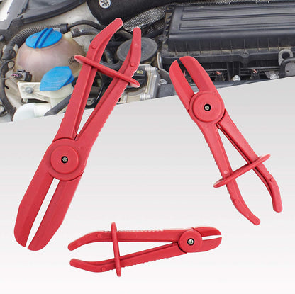3X Hose Pinch Clamp Red Brake Fuel Water Line Plier Set Garage Hand Tool Kit