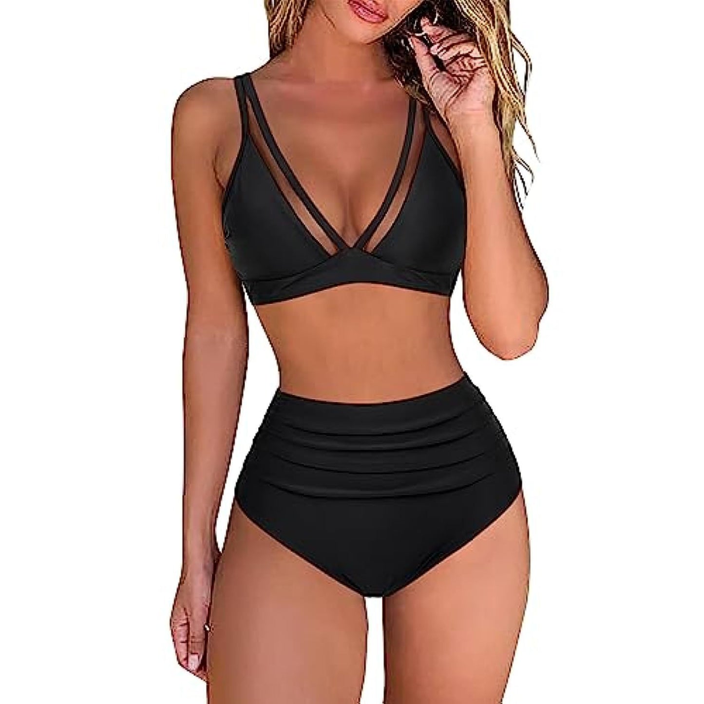 Swimsuit women's split sexy bikini high waist tight hollow swimsuit women