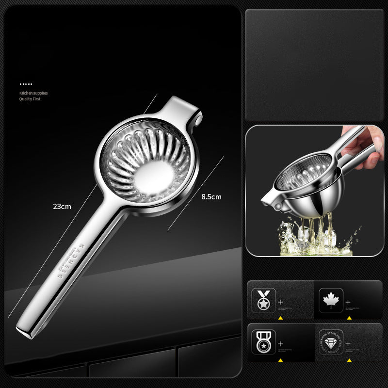 Manual multi-function lemon and orange juice press stainless steel