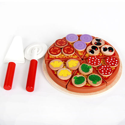 Wooden children's kitchen play house toys puzzle mushrooms pizza Christmas toy gifts