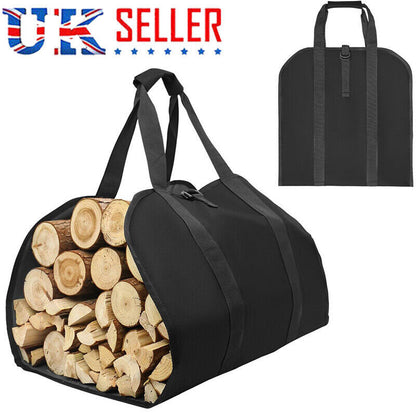 Firewood Log Carrier Canvas Durable Firepalce Wood Bag W Reinforce Straps