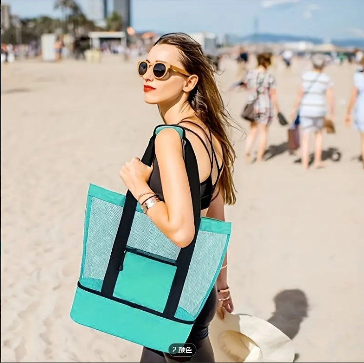 Waterproof Beach Bag With Cooler Compartment - Beach Bags Waterproof Sandproof For Women, Pool Bag & Beach Tote Bag