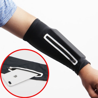 1PC Unisex Short Arm warmer for Mobile Phone Stretch Arm Bag Running Riding Sunscreen Armband Wrist Bag