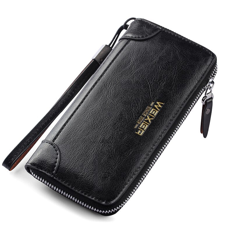 New Arrival Men Wallets pu Leather Long Clutch Zipper Wallets for Business Men Clutch Large Capacity High Quality Wallet